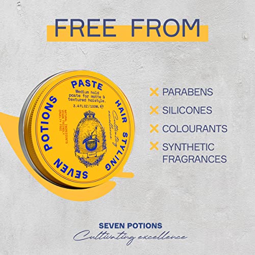 Men's Hair Styling Paste - Medium Flexible Hold, Matte Finish, Water-Based, Vegan & Cruelty-Free - 3.4 fl oz