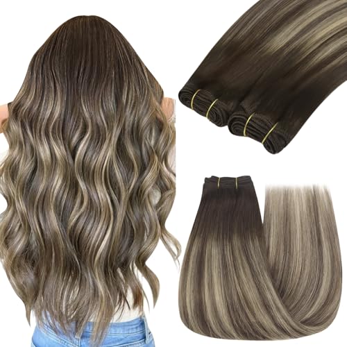 YoungSee Sew-In Hair Extensions Chocolate Brown Balayage 14 Inch 70g - Variation of 2-C-#4/18/4