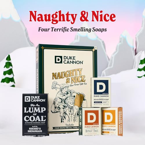Duke Cannon Men’s Holiday Soap Gift Set - Naughty & Nice VOL. 2, Lump of Coal & Junior Bars