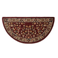 Hand-Tufted Hearth Rug 44x22 Inches - Red & Beige Fireplace Floor Protector