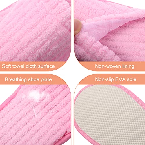 Geyoga 24 Pairs Disposable Slippers for Guests Bulk 2 Size Cotton Soft Spa Hotel House Slippers for Women Men Wedding Party Shoeless Home Indoor Travel