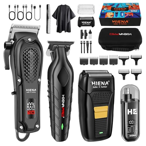 Cordless Hair Clipper & Beard Trimmer Set with Adjustable Lever & Multiple Attachments
