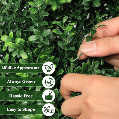 48-Inch Artificial Boxwood Topiary Trees with Black Pots - Set of 2