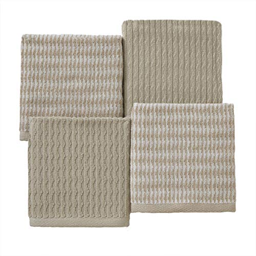 Longborough Tan 4-Piece Turkish Cotton Washcloth Set - Soft & Absorbent