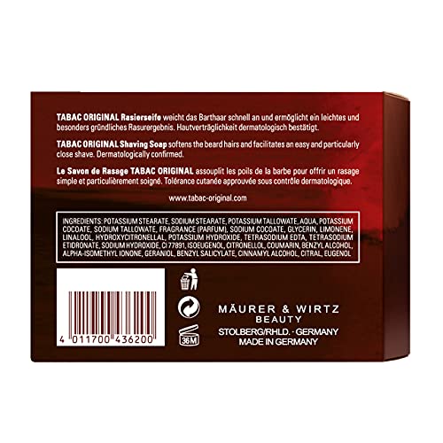 Tabac Original Shaving Soap Bowl 4.4 Ounces for Men - Close & Comfortable Shave