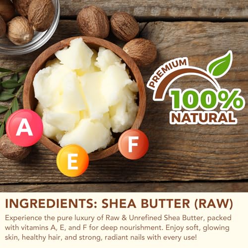 2Pack Raw & Unrefined Shea Butter for Body, Face & Hair, Pure Shea Butter with vitamins A, E & F, Long-Lasting Hydration for Dry Skin, Hair Care, DIY Lip Balm, Natural Moisturizer