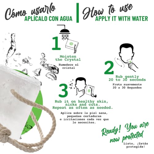Vital Green Natural Potassium Alum Crystal Blocks for Shaving - 3 Pack