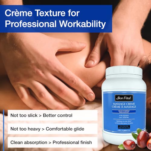 Bon Vital' 1 Gal Multi-Purpose Massage Creme with Aloe Vera - Professional Sore Muscle Relief