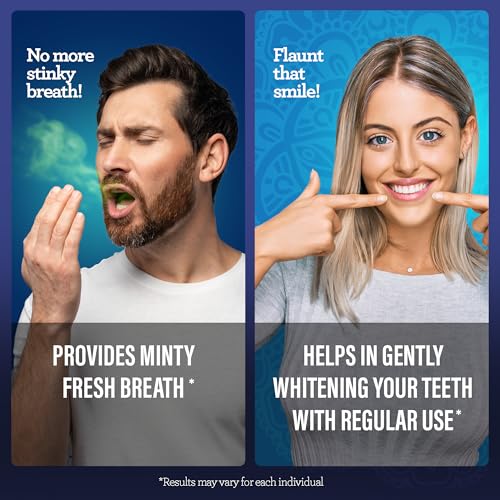Whitening Mouthwash - Dual Chamber Fluoride-Free, 3 Pack of 20 fl oz with Scrapers & Charcoal Toothbrush