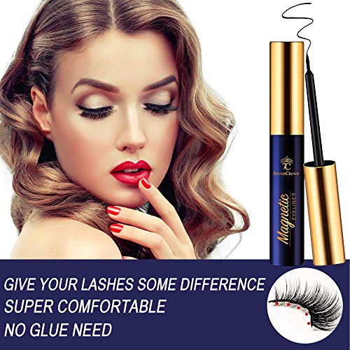 7C SEVENCROWN Black Natural Look 10 Pairs Magnetic Eyeliner & Lash Kit