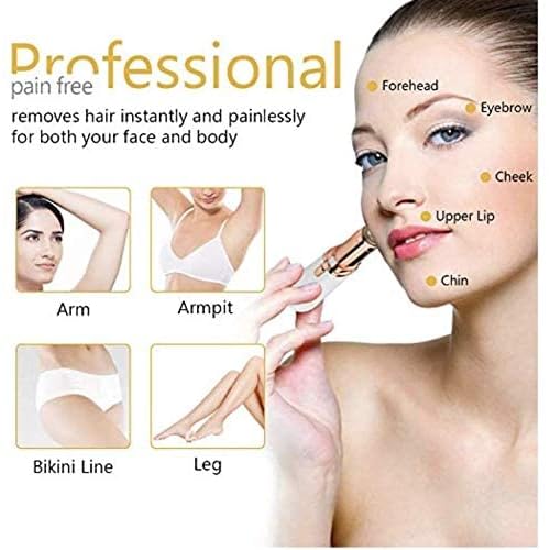 LA Beauty¢â Facial Hair Remover for Women, Painless Lady Shaver, Peach Fuzz, Chin, Upper Lip Hair Removal with LED Light, Battery Included