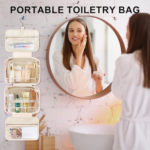 Personalized Pink Travel Hanging Toiletry Bag with Initial E - Compact & Spacious Organizer