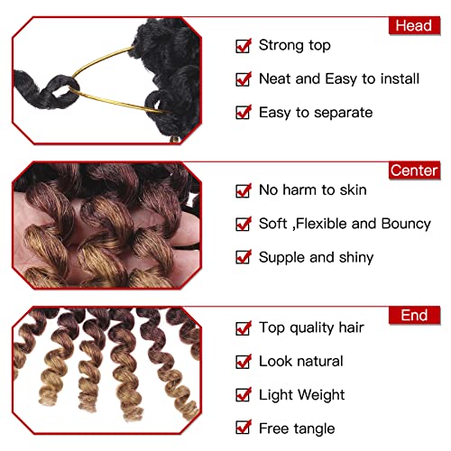8 Inch Wand Curl Hair Extensions - 5 Packs of Synthetic Crochet Braid - Jamaican Bounce