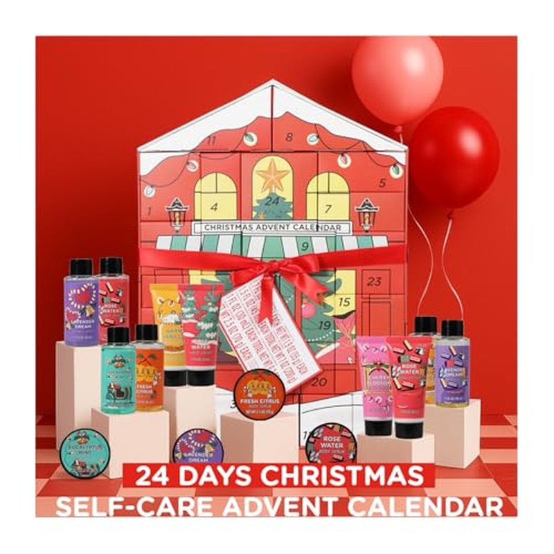 Advent Calendar 2025-24 Days of Skincare Beauty Advent Calendar for Adults, Christmas Gifts for Women, Bath and Body Gift Set for Teen Girls, Girlfriend, Wife