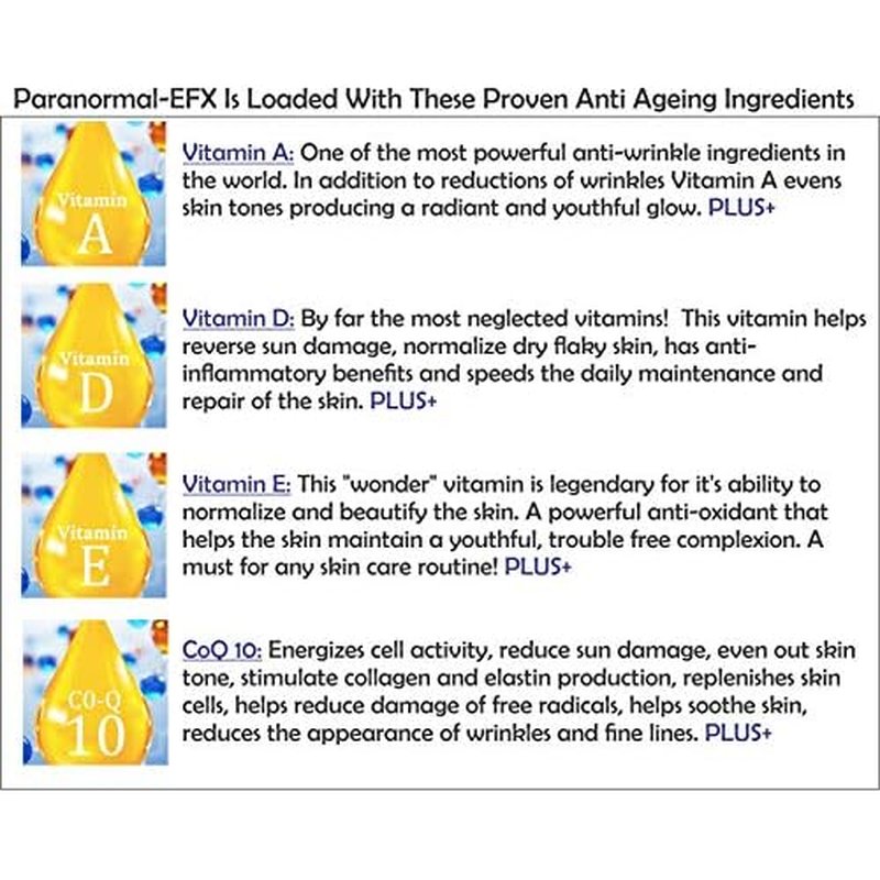 AminoGenesis ParanormalEFX Advanced Anti-Aging Rejuvenating Super Serum 2 oz (Sun Damage, Collagen, Elastin Boosting w/Vitamins A, E, D, Tremella Mushroom Extract, Synthe'6 & Selaginella Lepidophylla)