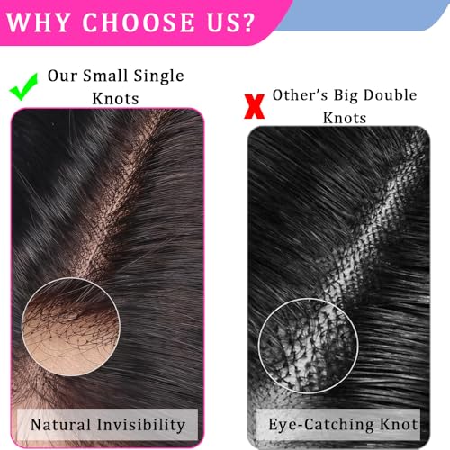 Deep Wave Lace Closure Human Hair 14 Inch 150% Density Brazilian Unprocessed Pre-Plucked