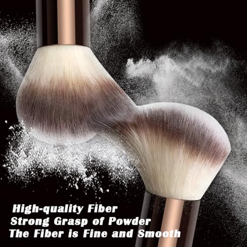 HGHDBT 57-Piece Brown Makeup Brush Set with Case - Professional Synthetic Face & Eye Brushes