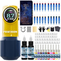 Poseidon Wireless Rotary Tattoo Pen Kit for Beginners with Cartridges & Ink