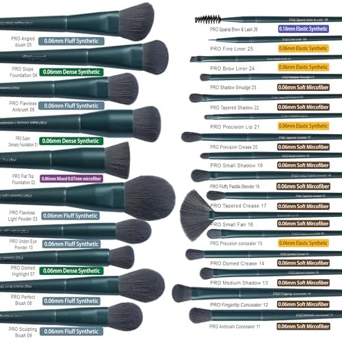 Bueart Design 26Pcs Christmas Professional Makeup Brushes Set with Elegant Box,Premium Ultra Soft Synthetic Brush for Foundation Blush Powder Contour Concealer Bronzer Eyeshadow for Pro makeup