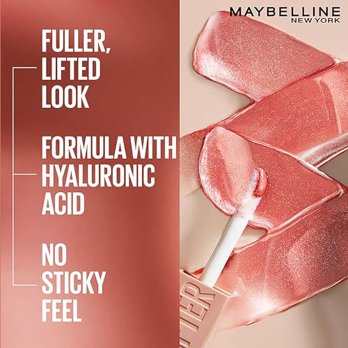 MAYBELLINE Lifter Gloss 2-Pack with Hyaluronic Acid, Moon Nude Pink & Topaz Terracotta Neutral, Both 0.18 Ounce