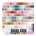Phoenixy Gel Nail Polish Kit with UV LED Lamp, 45 Colors, Top & Base Coats, Manicure Tools, Perfect for Salon & Home