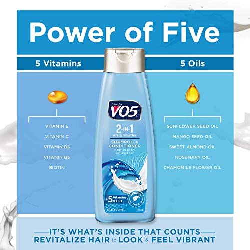 VO5 2-IN-1 Moisturizing Shampoo and Conditioner - 12.5 Fl Oz - Deeply Nourishing Formula Revitalizes Dry and Damaged Hair