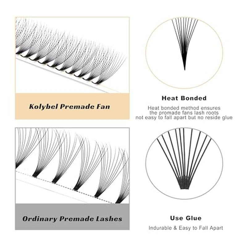1000 Premade Lash Fans 10D Narrow Promade Fans 8-15mm Mixed Premade Fans Lash Extensions 0.05 D Curl Premade Eyelash Fans Pointed Narrow Base Handmade Volume Premade Lash Extensions(10D-0.05D-8-15MM)