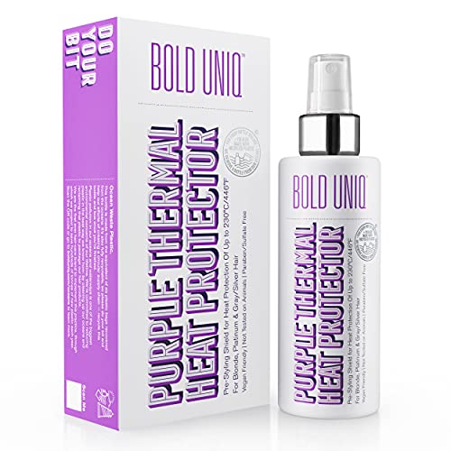 BOLD UNIQ Blonde & Silver Hair Heat Protectant Spray with Fruity Notes, 5.9 Fl Oz
