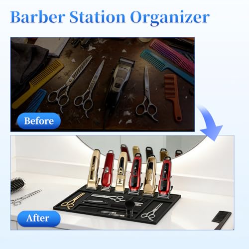 Magnetic Barber Mat for Clippers & Tools - Organizer for Hairdressing Station