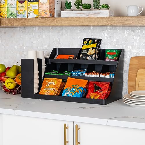 Mind Reader Black Large 14-Compartment Coffee & Condiment Organizer
