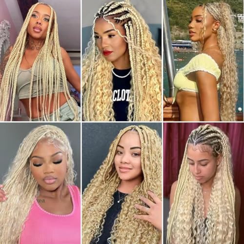 613 Blonde Deep Wave Braiding Hair Bundles - Brazilian Remy Natural Bulk Hair 20in