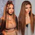 18 Inch Blonde Ombre Lace Front Human Hair Wig - Pre Plucked & Glueless