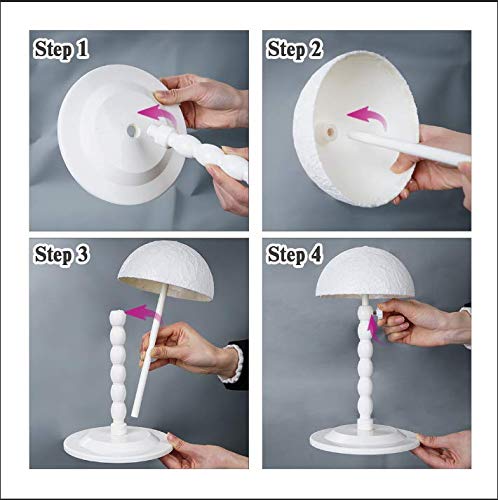 Adjustable Wig Stand with Anti-Slip Lace - 1 Piece, Height 12-18.8 Inches - Wig Display Holder - Black