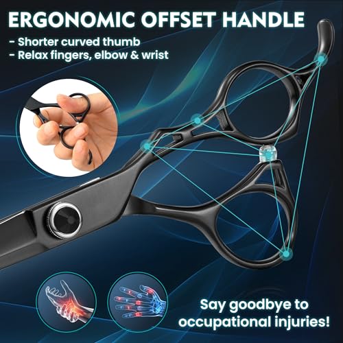 Black Hair Scissors Set - Texturizing & Thinning Shears for Salon & Home