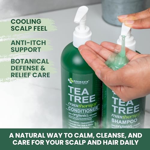 MaxTherapy Tea Tree Shampoo & Conditioner Set 16 Fl Oz (Pack of 2) - Sulfate Free