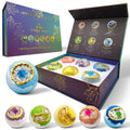 Luxury Crystal Geode Bath Bomb Gift Set with 6 Large Scented Fizzers in Magnetic Box