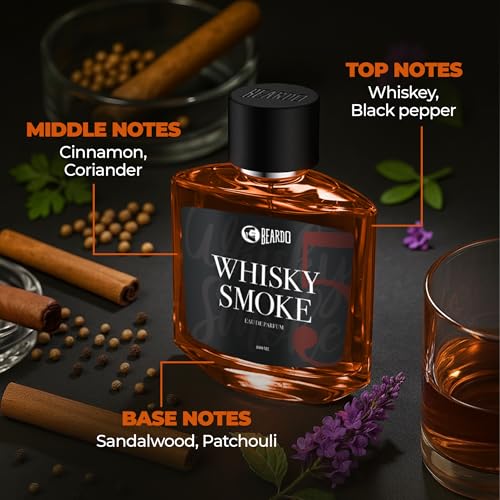 Beardo Whisky Smoke Eau de Parfum for Men 100ml – Long-lasting Woody Spicy Fragrance