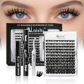Lash Clusters Kit, DIY 3D Cluster Eyelash Extensions 10?18mm,108pcs Fluffy D Curl Soft Natural Lashes with Lash Bond and Seal,Tweezers, Remover?Natural Fake Cat Eye Wispy Individual Clusters£¨211-5-L£©