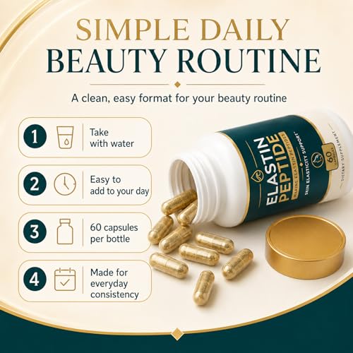 Elastin Peptide Skin Tightening Supplement for Skin Elasticity - 60 Capsules