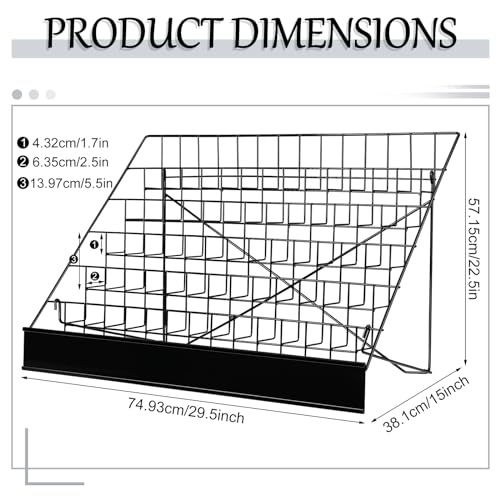 Queekay 6-Tier Metal Magazine & Book Rack - Countertop Display Stand
