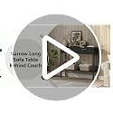 MAHANCRIS 39.4-Inch Black Fluted Console Table with 2 Drawers, Entryway Storage