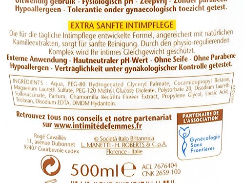 Rogé Cavaillès Extra-Mild Personal Hygiene Care 500ml for Sensitive Skin