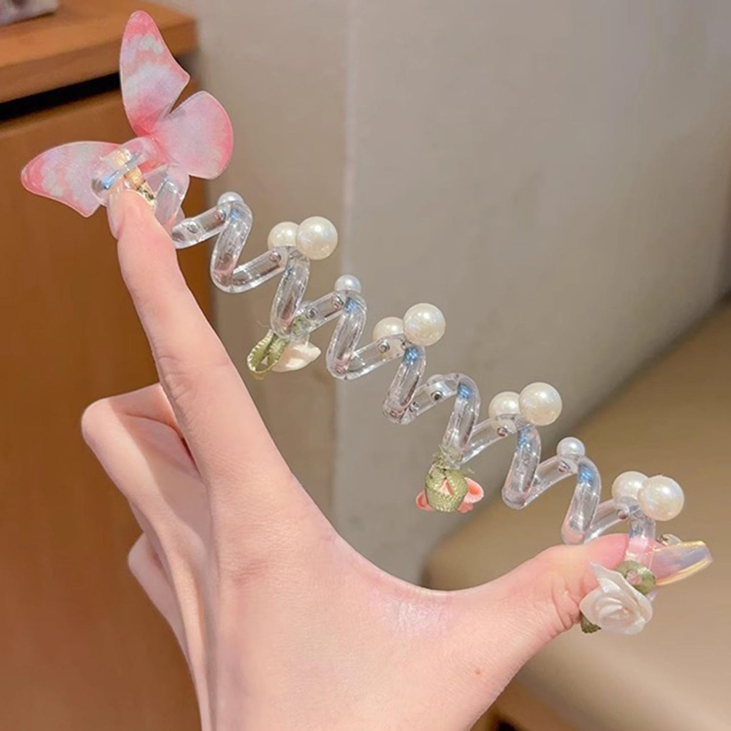 4 Pieces No Damage Soft Elastic Spiral Hair Ties, 2025 New Spiral Coils, Twisted Hair Wire Pony Hairwire, Twisted Hair Wire Pony Hairwire for Women, Phone Cord Hair Bands for Women & Girls (4 Pcs-B)