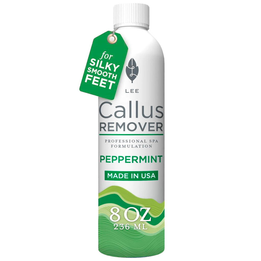 Lee Beauty Professional Callus Remover for Feet - Original, Powerful Formulation - Extra Strength Gel, Home Pedicure Foot Spa Results - Cracked & Dead Dry Skin Supplies - 8 Oz