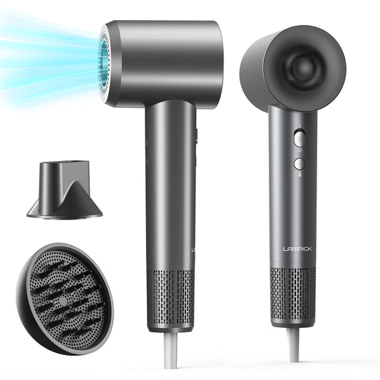 Hair Dryer: 150000 RPM Portable Professional High Speed Ionic Blow Dryer for Fast Drying, 500 Million Negative Ions Care & Heat Control & Low Noise with Magnetic Diffuser & Nozzle, 5 Temps & 3 Speeds