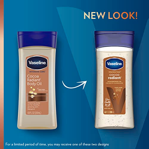 Vaseline Intensive Care Cocoa Radiant For Glowing Skin 3 Count Body Gel Oil Body Oil & Illuminate Me Body Butter Whipped Body Butter