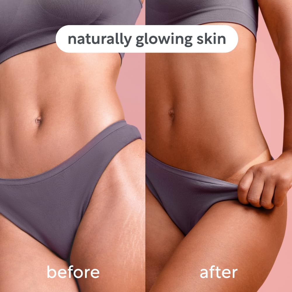 Lucy Bee Self Tan Mousse, Customizable Medium Self Tanning Foam, Natural Looking Tan, Quick-Drying, Dermatologist Approved for Sensitive Skin, Hydrating Coconut Water, Tropical Scent, 6.76 fl oz