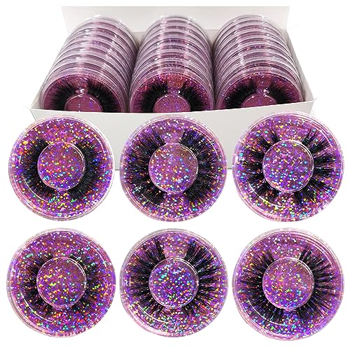 False Eyelashes Bulk 30 Pairs - 10 Styles 3D Fluffy Natural Look Vegan Reusable