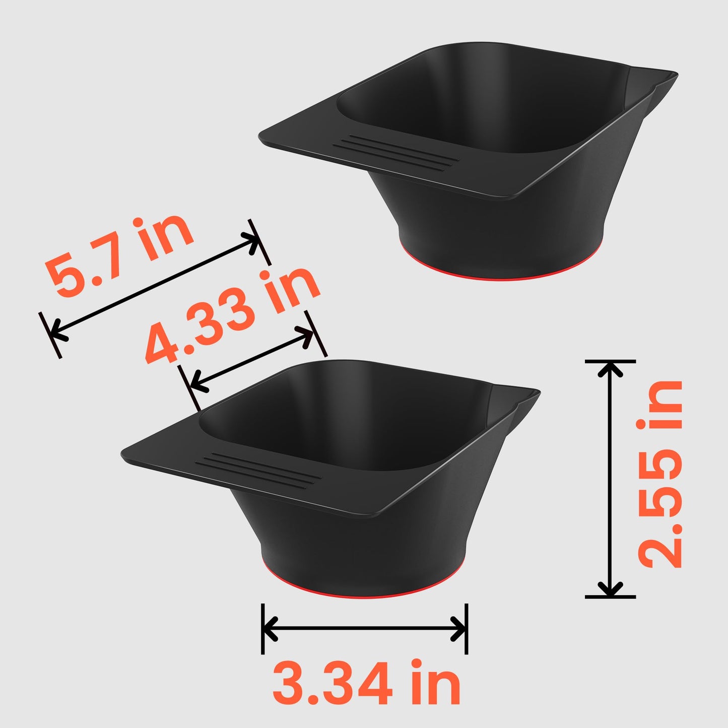 TASALON 2 Piece Magnetic Plastic Hair Dye Mixing Bowls Set, Beauty Salon and Barber Styling Bowls for Hairstylists, Black