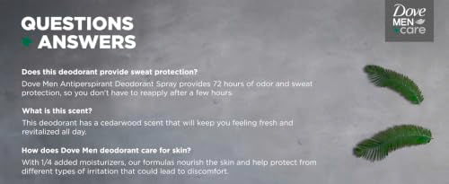 Dove Men+Care Cedarwood & Tonka Antiperspirant Dry Spray 3.8 oz Pack of 4